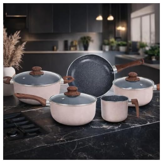 Conjunto 5 Peças Antiaderente Bege e Cinza