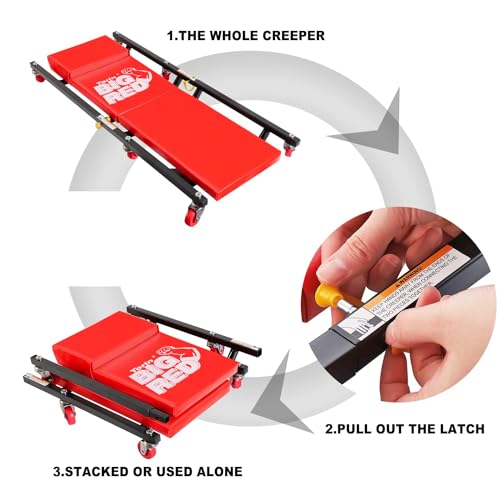 Big Red TR7565R-1 Rolling Garage/Shop Creeper: 2-Piece, 36 Inch Padded Mechanic Cart thumb #5