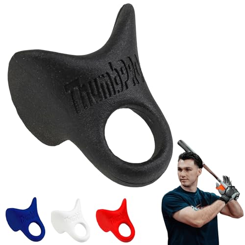 ThumbPRO Baseball Thumb Guard - Batting Aid & Grip Enhancer - Reduces Sting Improves Swing - for Baseball & Softball - All Levels Left/Right Hand - 3 Sizes (Pitch Black Small)
