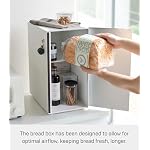 YAMAZAKI Home Tower Bread Box Keeper Holder Container, Metal Bread Holder Saver, Slim Space Saving Counter Storage - Steel - Image 6