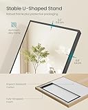 SONGMICS Full Length Mirror, Rectangle Full Body Floor Mirror with Stand, Aluminium Alloy Frame, Tempered Glass, for Bedroom, Living Room, Cloakroom, Square Corner, 160 x 50 cm, Matte Black LFM050BD01 - Image 6