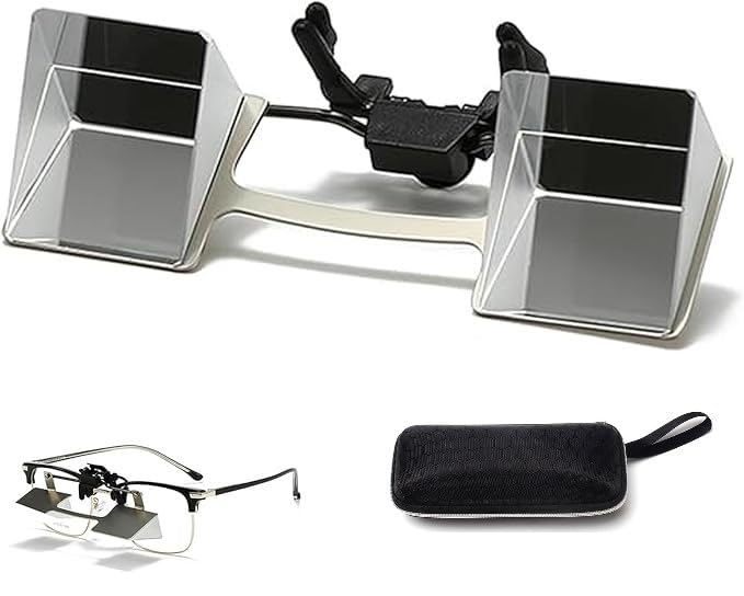 GREATRICH Lunette de Lecture Horizontales, Lunettes Lazy, Lunettes de Vue à 90°, Prismes pour Regarder la Télévision ou Téléphone au Lit, Clip Lentilles...