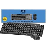 Evo Labs Evo Labs CM-501UK Ensemble clavier et souris multimédia filaires avec prise USB et prise USB