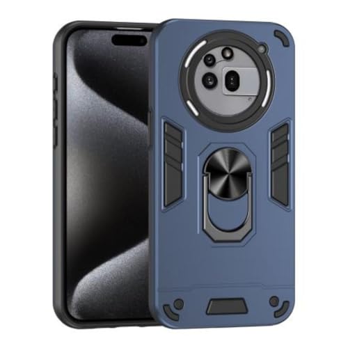 Image of ShieldTech PC Back Cover Case for Nothing Phone 3a Pro | Ring Stand | Camera Protection Blue Mobile Phone Back Cover Case for Nothing Phone 3a Pro | Blue Back Cover