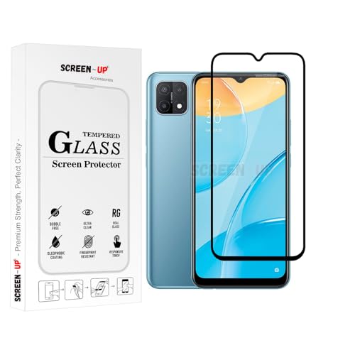 Image of ScreenUp Tempered Glass For Oppo A15 - Ultra Clear, 9H Scratch Resistant, Full Coverage, Easy Install Screen Protector