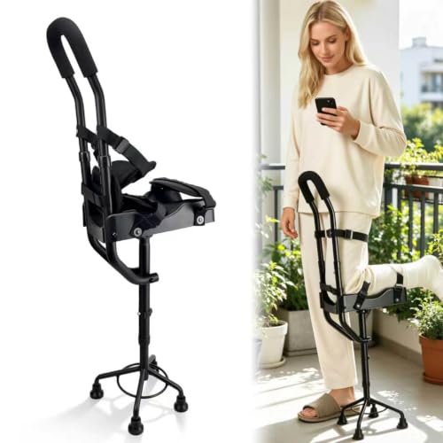 Hands Free Knee Crutch – Universal for Left & Right Feet, Adjustable Knee Crutches for Adults, Peg Leg Crutch for Injured Foot, for Adults for Foot Surgery
