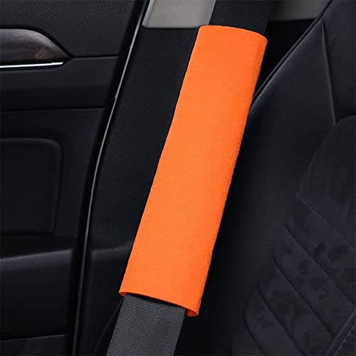 Jonscart Universal 1 Pair Felt Car Safety Seat Belt Comfort Shoulder Pad Straps Cover Protection Replacement (Orange) #TOP11
