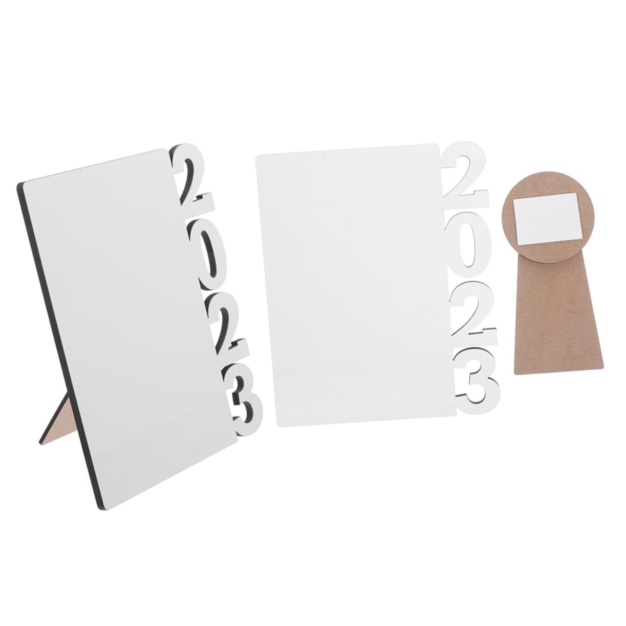 MAGICLULU 5 Sätze Bilderrahmen Bürodeko Büro Dekoration Tischdekoration Photo Frame Bilderreahmen Doppelt Partyzubehör Tür Schule Grad Graduierung Tischverzierung Mdf Weiß 2 Stück * 5