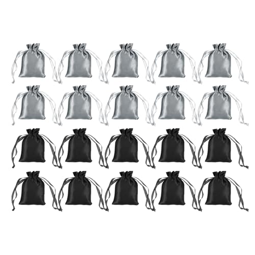 Mini emballage cadeau en satin PATIKIL pochettes luxe gris noir