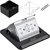 Pop Up Floor Box, Waterproof Floor Outlet Cover Plate Kit 20A GFCI Chargers Tamper-Resistant Recepta