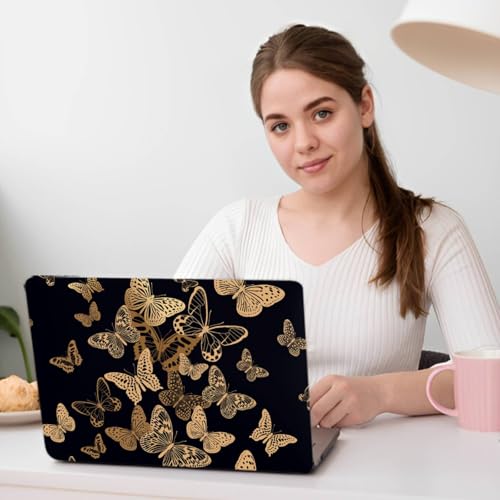 Carcasa MacBook Pro 13 Retina 2012-2015 A1502 A1425 con Protector Teclado Mariposa Dorada 6