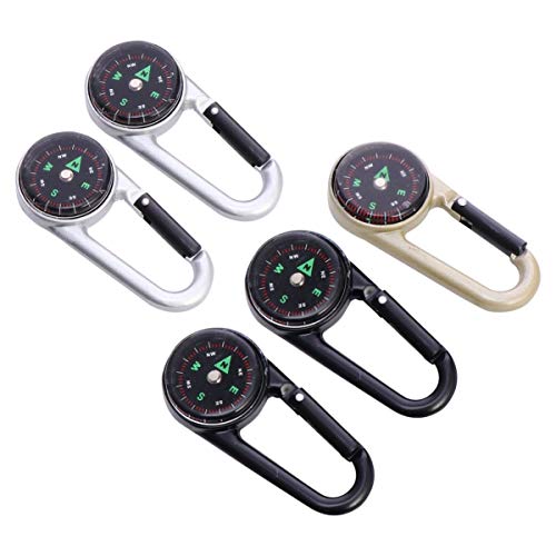 STOBOK 5 Pcs MosquetÃ£o BÃºssola Clipes para Cinto de Escalada MosquetÃ£o Porta-Chaves Com Travament