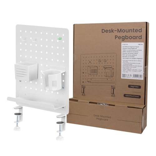 LogiLink PB0104 - Lochplatten Klemmorganizer für Schreibtische, Lochabstand 32 mm