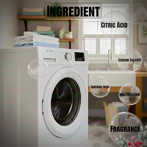 Washing Machine Cleaner Descale Powder Descaling Appliance Quick Drum Descale Deep Cleaning for Semi and Fully Automatic Front and Top Load Tub Clean Pouches 100g (Packet Of 6)
