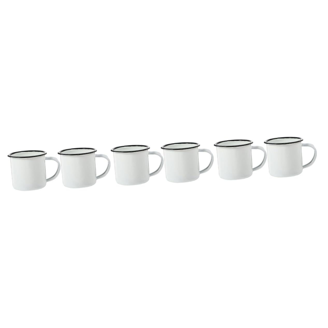 Mug émail blanc rétro ifundom : lot de 6 tasses à thé et café
