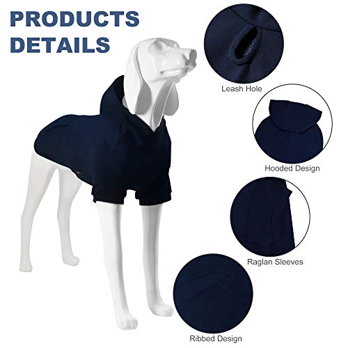 Kickred 2 Pieces Basic Cotton Dog Hoodie Sweater, Soft Pet Clothes Dog Sweatshirts, Dog Outfit Coat Pullover With Pocket And Leash Hole For Small Medium Large Dogs, 2Xl #TOP4