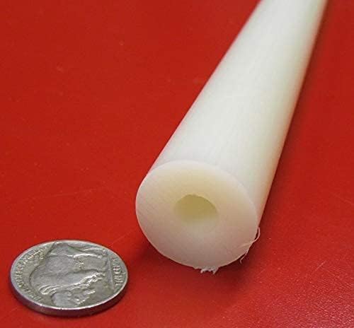 Natural Nylon Extruded Round Tubing .875" (7/8") OD x .375" (3/8") ID x 5 Ft. Length 1 pc