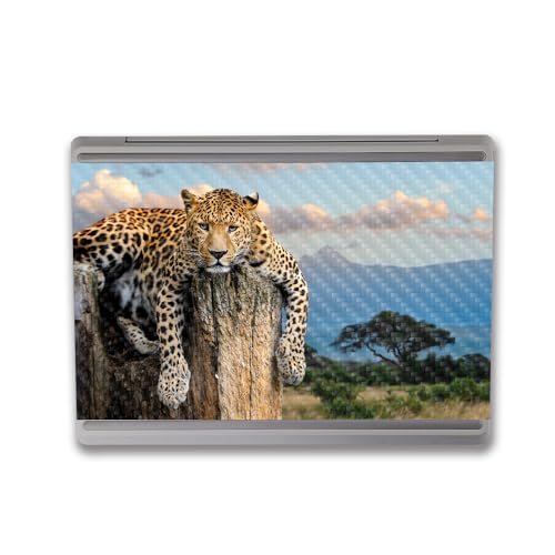 Image of MightySkins Carbon Fiber Skin Compatible with Microsoft Surface Laptop Go 3 (2023) Full Wrap Kit - Chill Leopard | Protective, Durable Textured Carbon Fiber Finish | Made in The USA