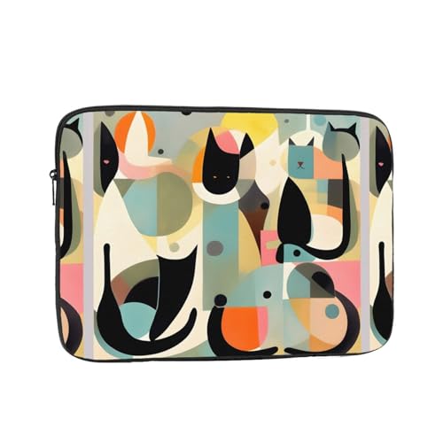 Mid-Century Modern Art Cat Laptop Sleeve Case 13 Inch Suitable for Notebook Computer Tablet Traveling Carrying Simple Case