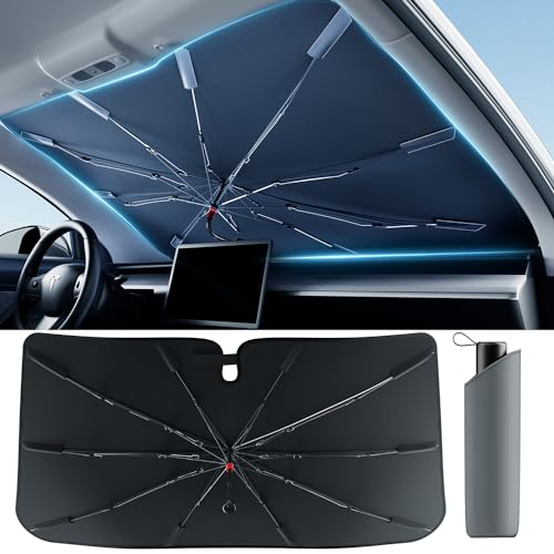 [2025 Updated] Bolamp Car Windshield Sun Shade, [Effective Keep Cool] Spring Structure Umbrella...