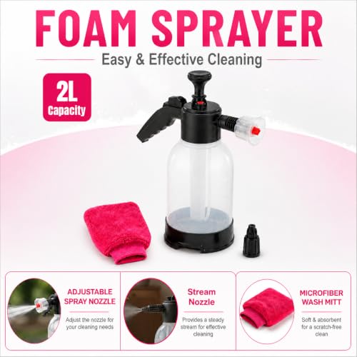 Image of 2L Foam Sprayer & Glove for Car & Bike Wash, Snow Foam, Adjustable Nozzle and Multipurpose Home