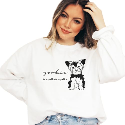 Yorkie Mama Sweatshirt, Cute Yorkshire Terrier Pet Parent Sweater, Dog Mom Gift, Dog Lover Shirt, Unisex Womens Crewneck Sweatshirt4