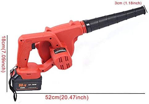 Miniatura 5 de Xuthusman - Soplador de hojas inalámbrico de 20 V, barredora eléctrica de mano, máquina de soplado ligero con batería y cargador, herramienta