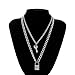 Qiuseadu Lock Key Pendant Necklace Statement Simple Rock Punk Hip Hop Multilayer Chain Necklace for Women Girls Men Boys