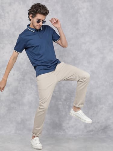 Image of Crimsoune Club Men's Blue Polo Neck T-Shirt