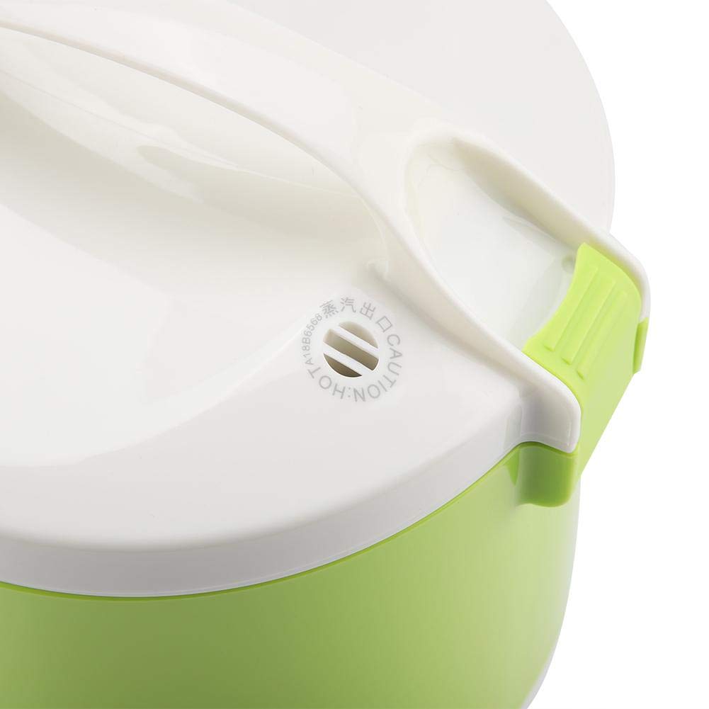 Olla Arrocera 24V 180W - 1.6L - Multifuncional Portátil Eléctrico - Mini Olla Arrocera de Viaje - Olla Extraíble - Vaporera para Autos (Verde)