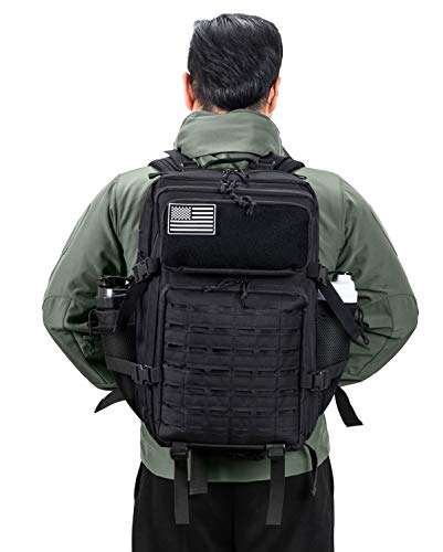 QT&QY 25L/35L/45L Military Tactical Backpack For Men Molle Daypack 3 Day Bug Out Bag Hiking Rucksack With Bottle Holder