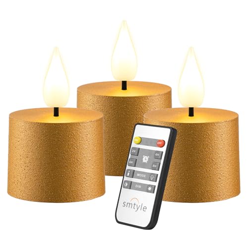 smtyle Vintage Christmas Small Flickering Flameless Candles LED Tea Lights with Remote...