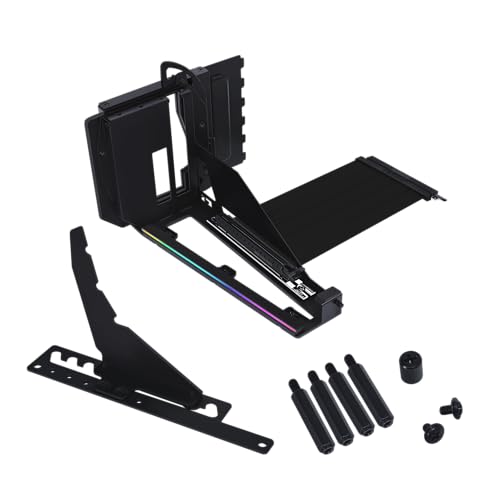 Lian Li ATX PC Case Multi-Directional 4 Slots Vertical GPU Kit V3 - Premium Gen 5 Riser Cable PCI-E 5.0 x16-155mm, PCIe 3.0/4.0 Compatible, Adjustable Position - (VG4v3 Black)