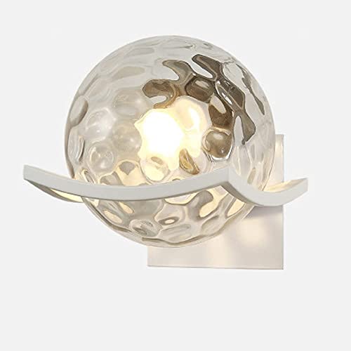 Applique murale nordique à LED globe en verre martelé luminaire design du milieu du siècle