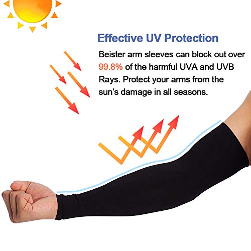 Beister 6/3 Pairs Uv Protection Cooling Arm Sleeves For Women Men, Long Sunblock Protective Cycling Arm Cover #TOP1