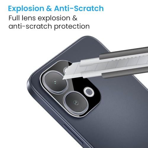 Image of ArmourPro Camera Lens Protector Tempered Glass Compatible For iQOO Z11x (6.59 Inches) With Edge To Edge Coverage | Black Lens, Pack of 1