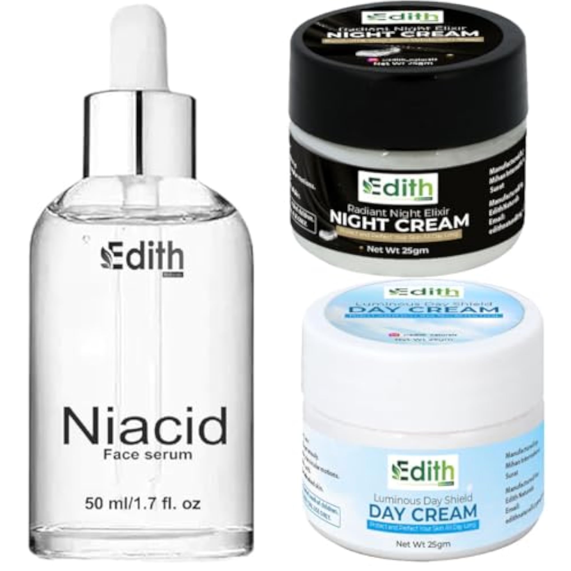 Niacinamide Face Serum with Day and Night Cream, Skincare Set