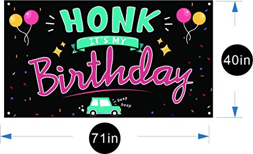 Chereda Filles et Garçons Grande banderole Joyeux anniversaire, panneau de cour, drapeau coloré à suspendre, fournitures de décoration en plein air pour fête d'anniversaire (183 x 101,6 cm)