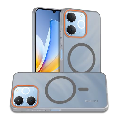 Image of AESTMO Realme C71 5G Back Cover | Slim Hard Shell | Matte Frosted Hard Back Translucent Back Cover for Realme C71 5G (Compatible with MagSafe Accessories, Black)