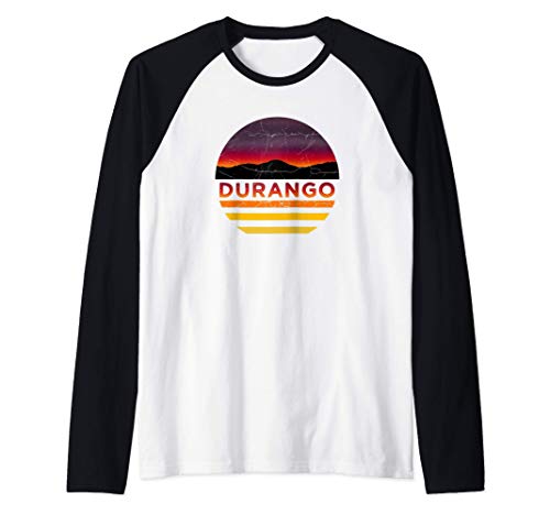 Retro Vintage Durango, Colorado Vacation Souvenir Maglia con Maniche Raglan