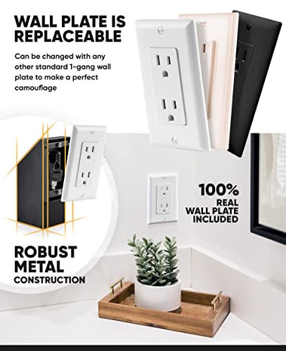 Elder Welder® Electrical Outlet Hidden Wall Safe | 100% Real Wall Plate Included | Easy to Install | Hidden Safe for Money | Wall Safes Between Studs | Secret Storage | Invisible Safe