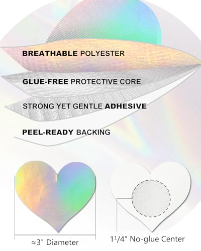 15 Pairs Nipple Pasties Boob Stickers Nipple Covers for Women Thin Heart Star X Rave Pasties4