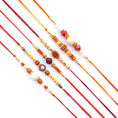 Image of VASH GIRLYZ ATTIRE Fancy Rakhis hand band Rakshabandhan designer rakhi for brother with Roli tilak Pack. (9)