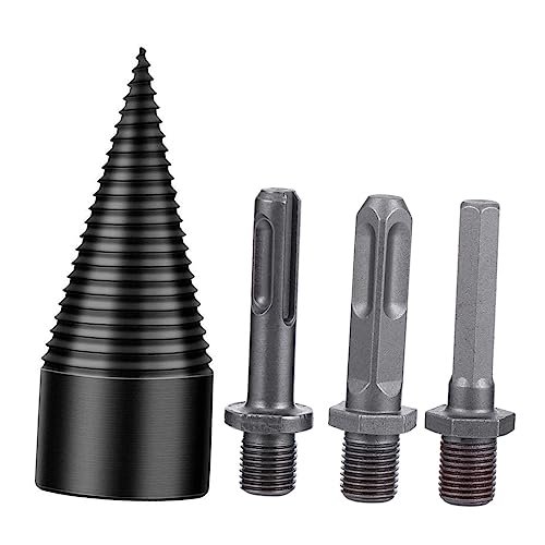 YARNOW 1 Juego broca para cortar madera divisor de leña Perforar tornillo registro rajadora de troncos astillador de troncos taladro partidor de leña broca cortadora de madera acero Black