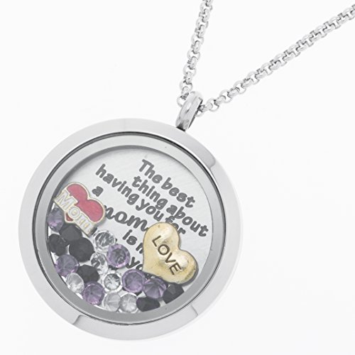 The Best Thing About Having You for A Mom is My Kids Having You for A Grandma Stainless Steel Locket Pendant Floating Charms Necklace3