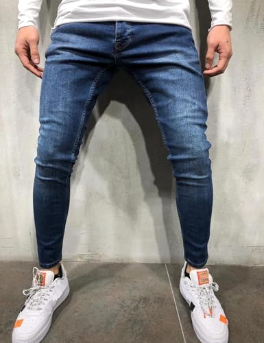 IDEALSANXUN Mens Skinny Jeans Casual Stretch Slim Fit Classic Elastic Waist Jeans Work Pants2