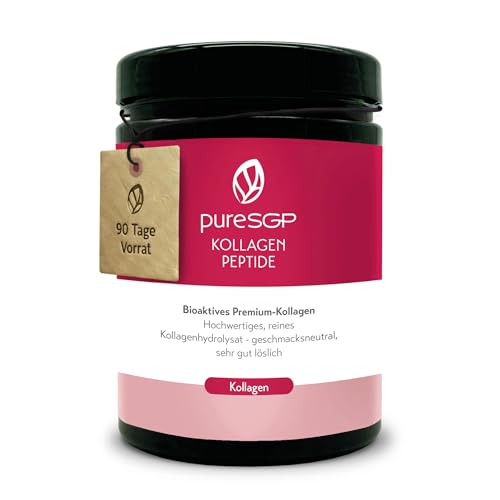 pureSGP® Kollagen [900g]: Reinstes Kollagen in Apothekenqualität - Bioaktive Premium-Peptide aus hochwertigem Kollagenhydrolysat. Mit Vitamin C & Biotin - Geschmacksneutral - Gute Löslichkeit