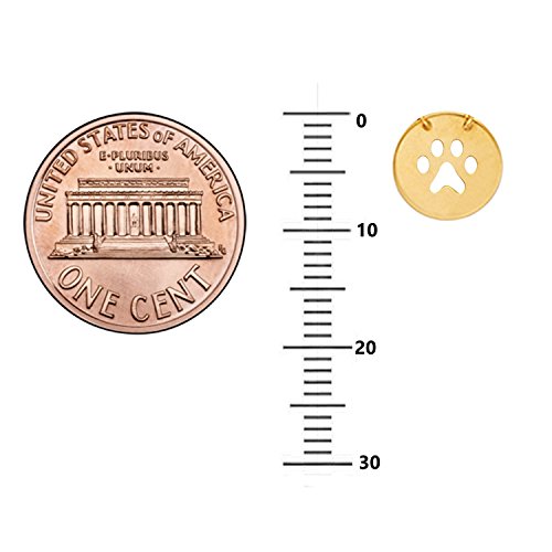 Ritastephens 14k Yellow Gold Mini Puppy Dog Paw Print Pendant Adjustable Chain Necklace 16-18 Inches3