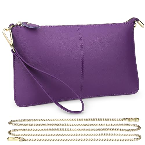 Image of Uromee Wristlet Wallet Clutch Purses for Women Genuine Leather Crossbody Bag Handbag with Detachable Shoulder Chain
