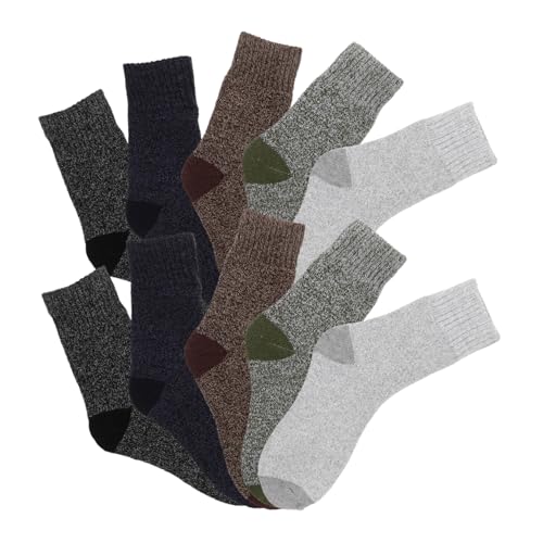 GALPADA 5pairs Cozy Thermal Socks for Men Thick Cotton Socks Moisture Wicking Soft and Comfortable for Running and Sleeping